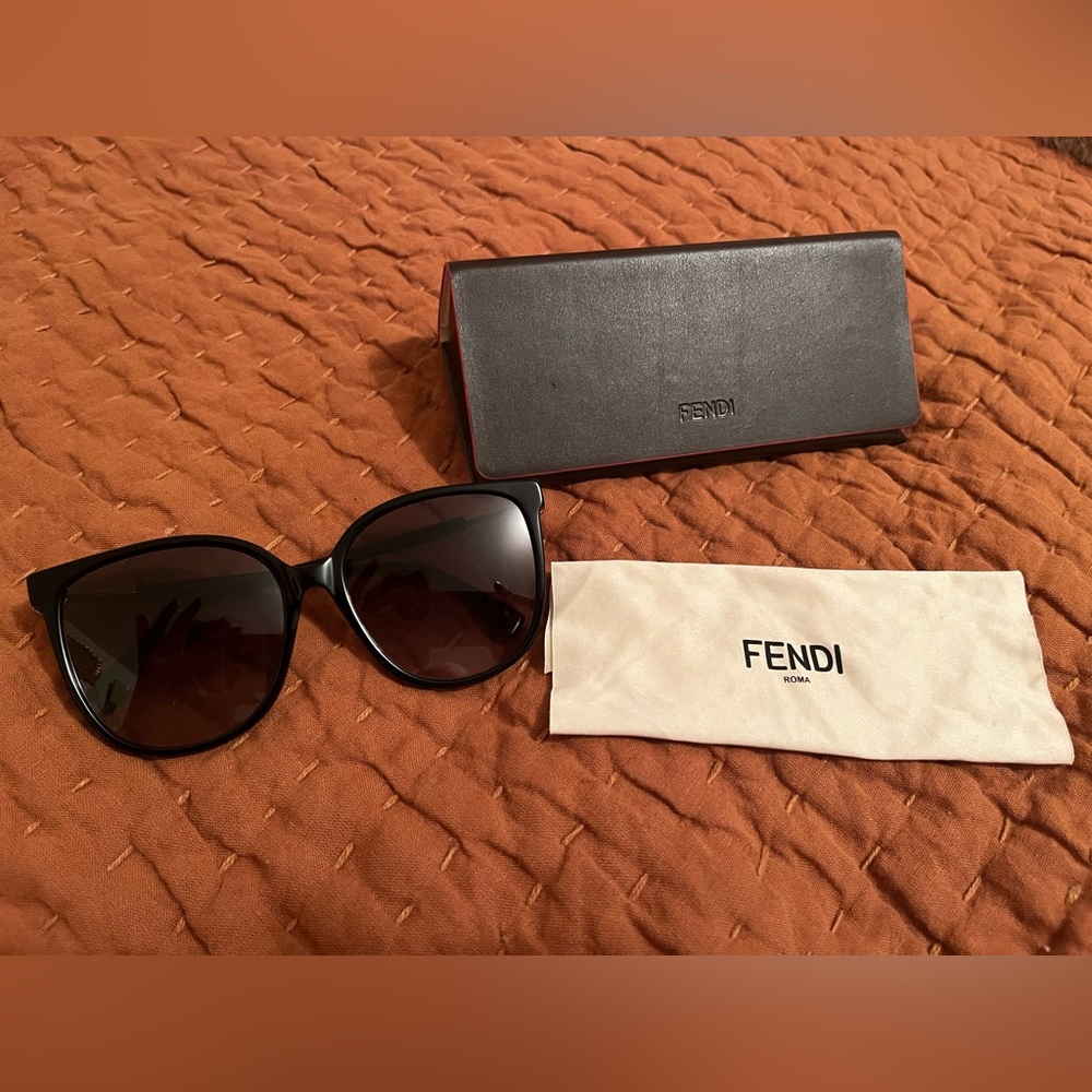 Fendi Black Acetate Oversized Sunglasses